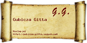 Gubicza Gitta névjegykártya